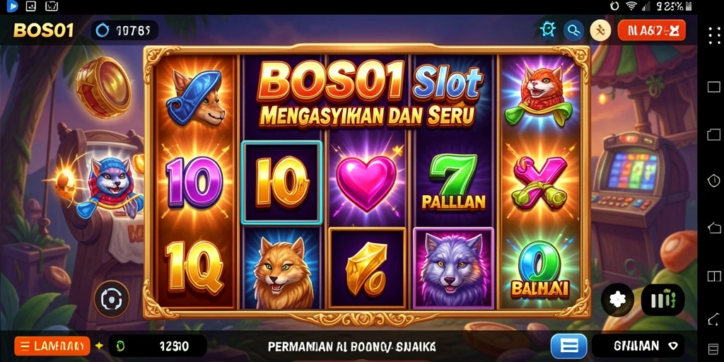 Tampilan gameplay seru dari BOS01 dengan mesin slot yang menawan.
