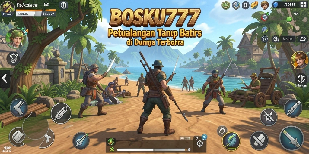 Tampilan gameplay epik di dunia terbuka BOSKU777.