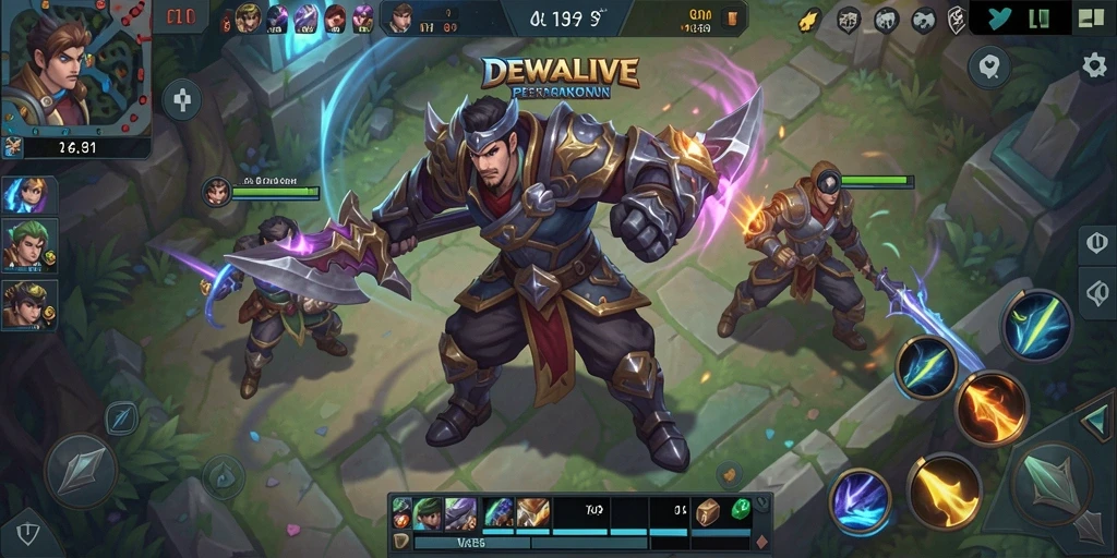 Tampilan gameplay menarik dalam pertempuran MOBA