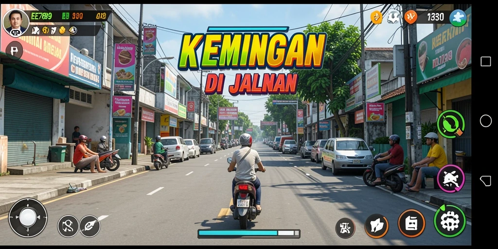 Gameplay mendebarkan dari EE789 dengan aksi balapan yang seru.