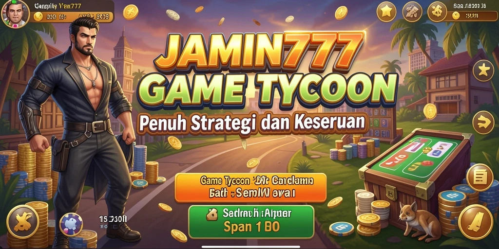 Tampilan gameplay JAMIN777 yang menampilkan strategi bisnis dan manajemen.