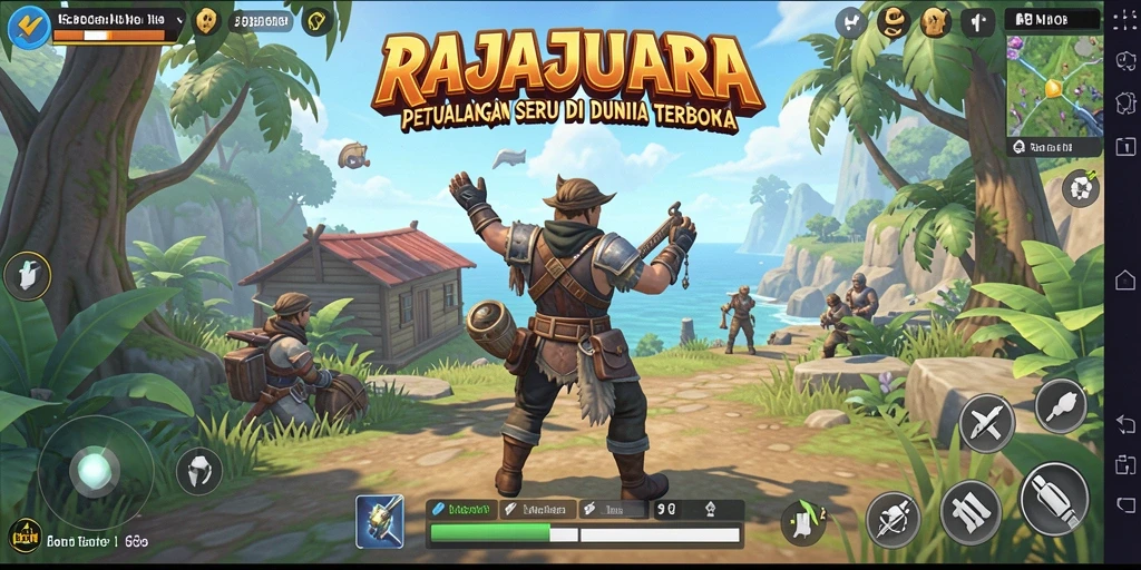 Tampilan gameplay RAJAJUARA yang menakjubkan di dunia terbuka.