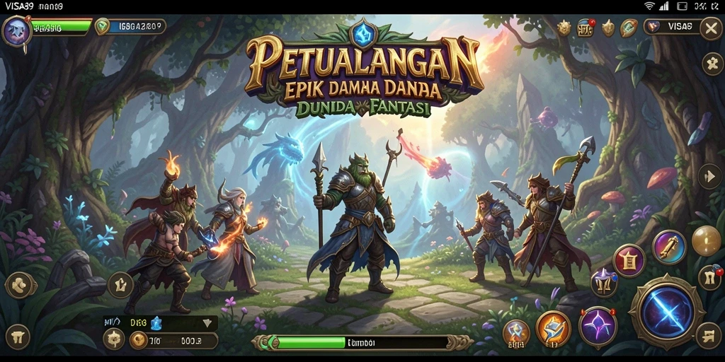 Tangkapan layar dari gameplay <strong>VISA89</strong> menampilkan pertempuran seru di dunia fantasi.